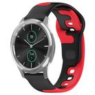 For Garmin VivoMove Luxe 20mm Double Color Silicone Watch Band(Black+Red) - 1