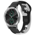 For Garmin VivoMove Luxe 20mm Double Color Silicone Watch Band(Black+Grey) - 1