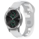 For Garmin VivoMove Luxe 20mm Double Color Silicone Watch Band(Grey+White) - 1