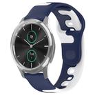 For Garmin VivoMove Luxe 20mm Double Color Silicone Watch Band(Blue+White) - 1
