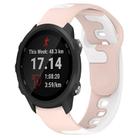 For Garmin Forerunner 245 20mm Double Color Silicone Watch Band(Pink+White) - 1