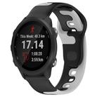 For Garmin Forerunner 245 20mm Double Color Silicone Watch Band(Black+Grey) - 1
