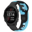 For Garmin Forerunner 245 20mm Double Color Silicone Watch Band(Black+Blue) - 1