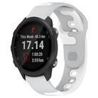 For Garmin Forerunner 245 20mm Double Color Silicone Watch Band(Grey+White) - 1
