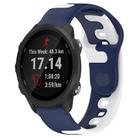 For Garmin Forerunner 245 20mm Double Color Silicone Watch Band(Blue+White) - 1