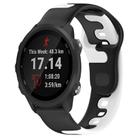 For Garmin Forerunner 245 Music 20mm Double Color Silicone Watch Band(Black+White) - 1