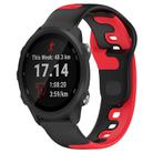 For Garmin Forerunner 245 Music 20mm Double Color Silicone Watch Band(Black+Red) - 1