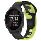 For Garmin Forerunner 245 Music 20mm Double Color Silicone Watch Band(Black+Green) - 1