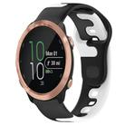 For Garmin Forerunner 645 20mm Double Color Silicone Watch Band(Black+White) - 1