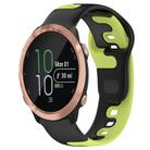 For Garmin Forerunner 645 20mm Double Color Silicone Watch Band(Black+Green) - 1