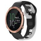 For Garmin Forerunner 645 Music 20mm Double Color Silicone Watch Band(Black+Grey) - 1