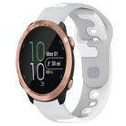 For Garmin Forerunner 645 Music 20mm Double Color Silicone Watch Band(Grey+White) - 1