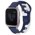 For Garmin Forerunner Sq2 20mm Double Color Silicone Watch Band(Blue+White) - 1