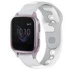 For Garmin Forerunner Sq2 Music 20mm Double Color Silicone Watch Band(Grey+White) - 1