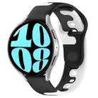 For Samsung Galaxy Watch 6 44mm 20mm Double Color Silicone Watch Band(Black+White) - 1