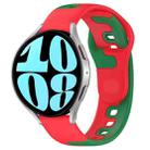 For Samsung Galaxy Watch 6 44mm 20mm Double Color Silicone Watch Band(Red+Green) - 1