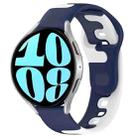 For Samsung Galaxy Watch 6 44mm 20mm Double Color Silicone Watch Band(Blue+White) - 1