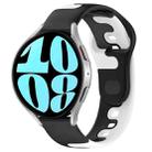 For Samsung Galaxy Watch 6 40mm 20mm Double Color Silicone Watch Band(Black+White) - 1