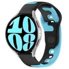 For Samsung Galaxy Watch 6 40mm 20mm Double Color Silicone Watch Band(Black+Blue) - 1