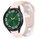 For Samsung Galaxy Watch 6 Classic 47mm 20mm Double Color Silicone Watch Band(Pink+White) - 1