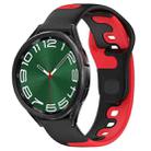 For Samsung Galaxy Watch 6 Classic 47mm 20mm Double Color Silicone Watch Band(Black+Red) - 1