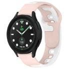 For Samsung Galaxy watch 5 Pro Golf Edition 20mm Double Color Silicone Watch Band(Pink+White) - 1