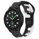 For Samsung Galaxy watch 5 Pro Golf Edition 20mm Double Color Silicone Watch Band(Black+White) - 1