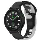 For Samsung Galaxy watch 5 Pro Golf Edition 20mm Double Color Silicone Watch Band(Black+Grey) - 1