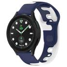 For Samsung Galaxy watch 5 Pro Golf Edition 20mm Double Color Silicone Watch Band(Blue+White) - 1