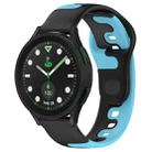 For Samsung Galaxy watch 5 Golf Edition 20mm Double Color Silicone Watch Band(Black+Blue) - 1