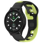 For Samsung Galaxy watch 5 Golf Edition 20mm Double Color Silicone Watch Band(Black+Green) - 1