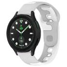 For Samsung Galaxy watch 5 Golf Edition 20mm Double Color Silicone Watch Band(Grey+White) - 1