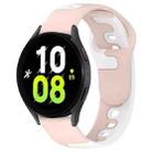 For Samsung Galaxy Watch 5  44mm 20mm Double Color Silicone Watch Band(Pink+White) - 1