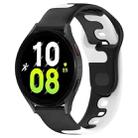 For Samsung Galaxy Watch 5  44mm 20mm Double Color Silicone Watch Band(Black+White) - 1