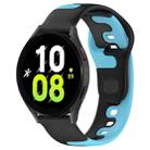 For Samsung Galaxy Watch 5  44mm 20mm Double Color Silicone Watch Band(Black+Blue) - 1