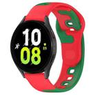 For Samsung Galaxy Watch 5  44mm 20mm Double Color Silicone Watch Band(Red+Green) - 1