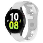 For Samsung Galaxy Watch 5  44mm 20mm Double Color Silicone Watch Band(Grey+White) - 1