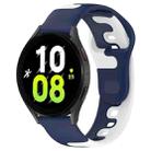 For Samsung Galaxy Watch 5  44mm 20mm Double Color Silicone Watch Band(Blue+White) - 1