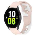 For Samsung Galaxy Watch 5  40mm 20mm Double Color Silicone Watch Band(Pink+White) - 1