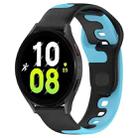 For Samsung Galaxy Watch 5  40mm 20mm Double Color Silicone Watch Band(Black+Blue) - 1