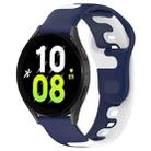 For Samsung Galaxy Watch 5  40mm 20mm Double Color Silicone Watch Band(Blue+White) - 1