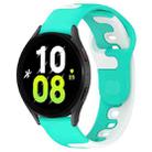 For Samsung Galaxy Watch 5  40mm 20mm Double Color Silicone Watch Band(Cyan+White) - 1