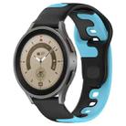 For Samsung Galaxy Watch 5 Pro  45mm 20mm Double Color Silicone Watch Band(Black+Blue) - 1