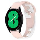 For Samsung Galaxy Watch 4 44mm 20mm Double Color Silicone Watch Band(Pink+White) - 1