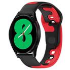 For Samsung Galaxy Watch 4 44mm 20mm Double Color Silicone Watch Band(Black+Red) - 1