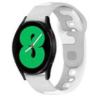 For Samsung Galaxy Watch 4 44mm 20mm Double Color Silicone Watch Band(Grey+White) - 1