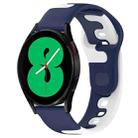 For Samsung Galaxy Watch 4 44mm 20mm Double Color Silicone Watch Band(Blue+White) - 1