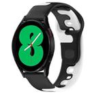 For Samsung Galaxy Watch 4 40mm 20mm Double Color Silicone Watch Band(Black+White) - 1