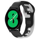 For Samsung Galaxy Watch 4 40mm 20mm Double Color Silicone Watch Band(Black+Grey) - 1