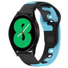 For Samsung Galaxy Watch 4 40mm 20mm Double Color Silicone Watch Band(Black+Blue) - 1